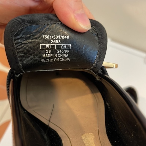 Zara Trafaluc Black Gold Buckle Slip On Loafers - Picture 7 of 8